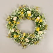 Fankiway Easter Spring Wreath on The Outdoor Front Door Welcomes Summer Flowers, Weather Proof Green Year-round Wreath, Home, Rural Outdoor Interior Decoration Home Decor Gifts